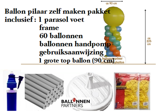 ballon pilaar zelf maken pakket bestellen