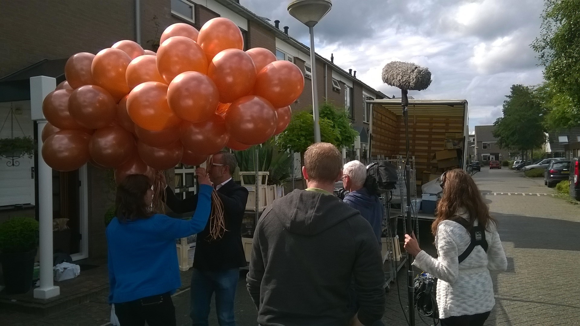 helium ballonnen voor televisie programma als decoratie