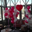 ballonnen met helium voor huwelijk Vleuten donker roze en witte en reuze hart 
