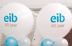 ballon pilaren met logo voor EIB 60 jaar Amsterdam