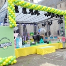 ballonnen decoraties om podium aan te kleden voor Zappelin