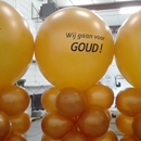 ballon pilaren met tekst wij gaan voor goud voor de Jumbo supermarkt
