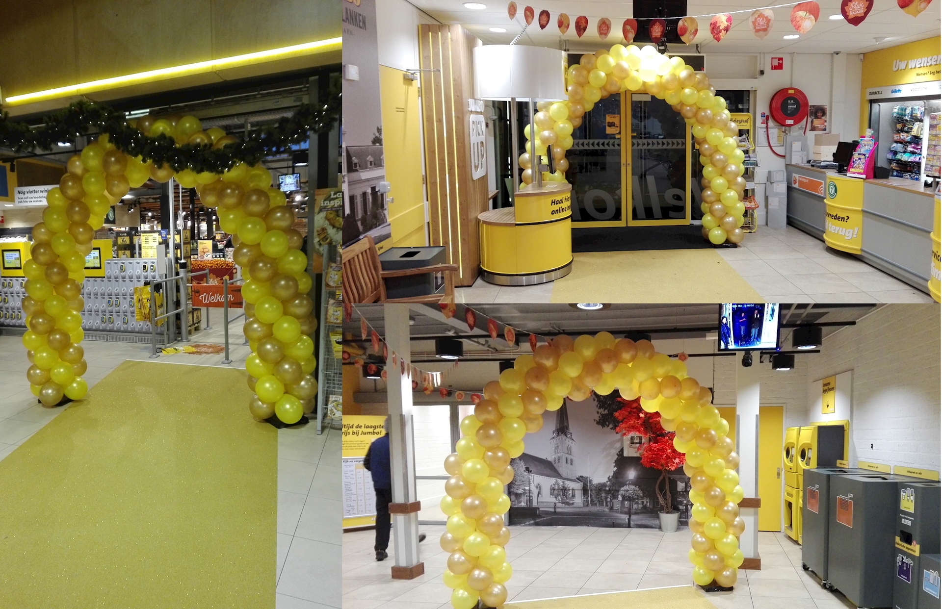 ballonnenboog goud met geel voor jumbo supermarkten