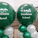 grote ballon beplakt voor school tekst