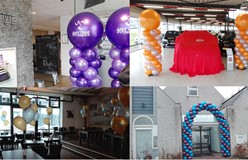 ballon decoratie pilaren ballonnenboog  helium trosjes