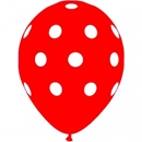 rode ballon met witte stippen polka dots