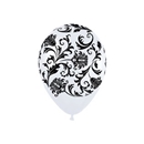 witte ballon met damask zwarte opdruk