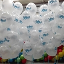 bedrukte ballonnen verwerkt in trosjes helium ballonnen bovenIJ ziekenhuis