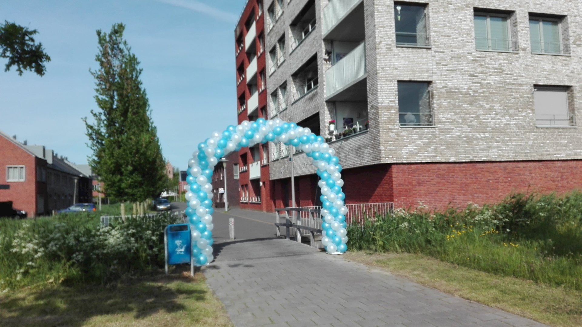 ballonnenboog voor Albert Heijn Leeuwarden voor de Leeuwarden loop