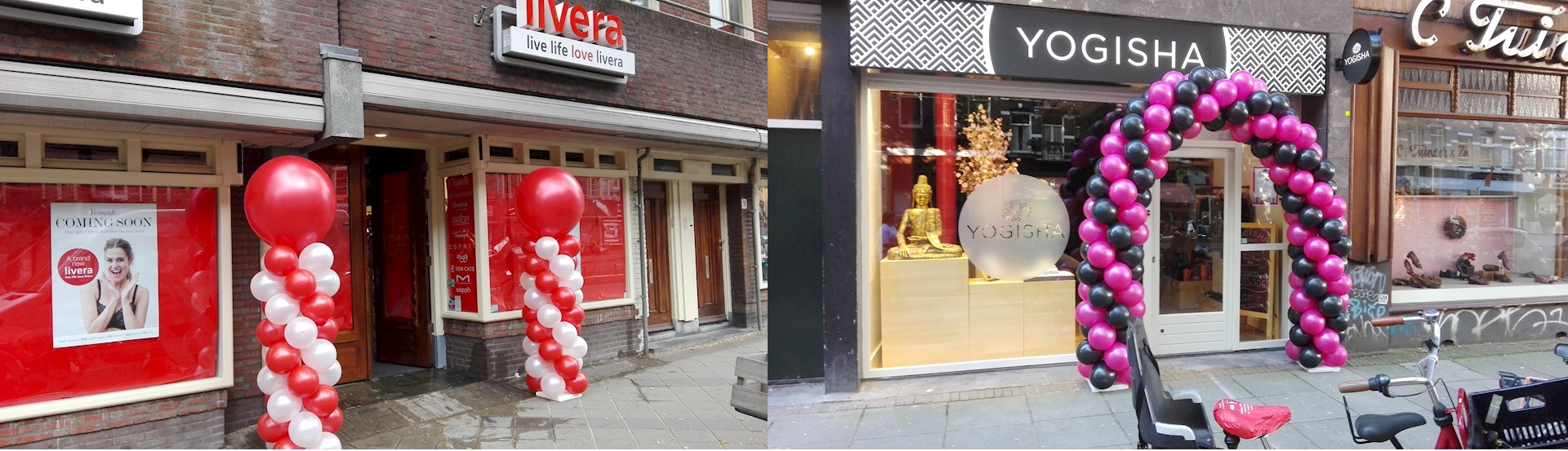 ballonnen decoratie Amsterdam pilaren en boog