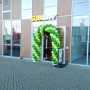 ballonnenboog opening nieuwe filiaal Subway Amsterdam kleuren van logo