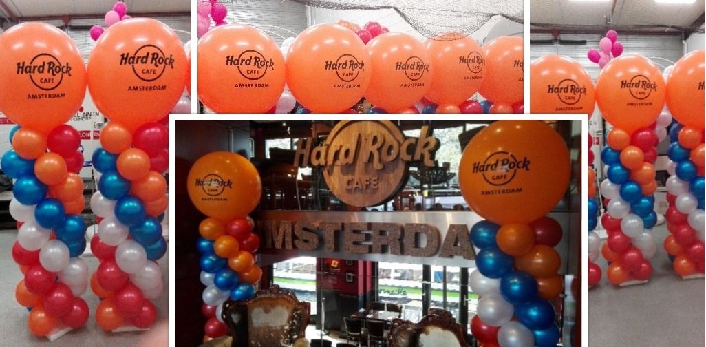 ballon pilaren koningsdag 2018 Amsterdam opdruk Hard Rock cafe