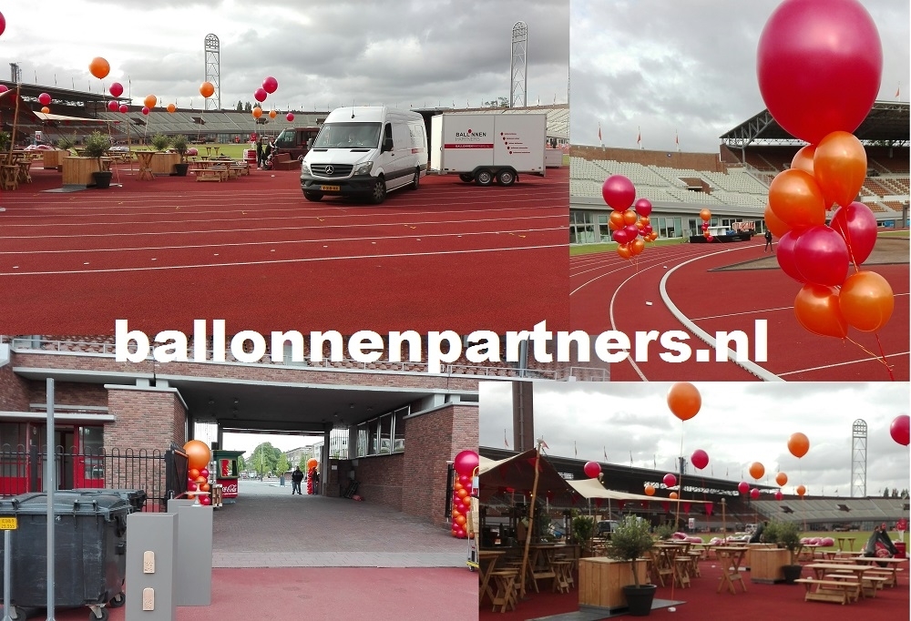 ballon pilaren reuze ballonnen helium trossen Amsterdam Olympisch stadion coca cola