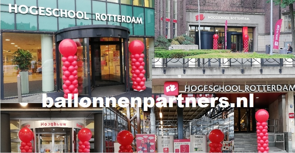 ballon pilaren staanders van ballonnen met grote top diverse scholen Rotterdam