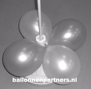 ballon pilaar zelf maken stap 5 bevestigen van ballonnen op het frame
