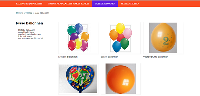 losse ballonnen verkoop uit de webshop