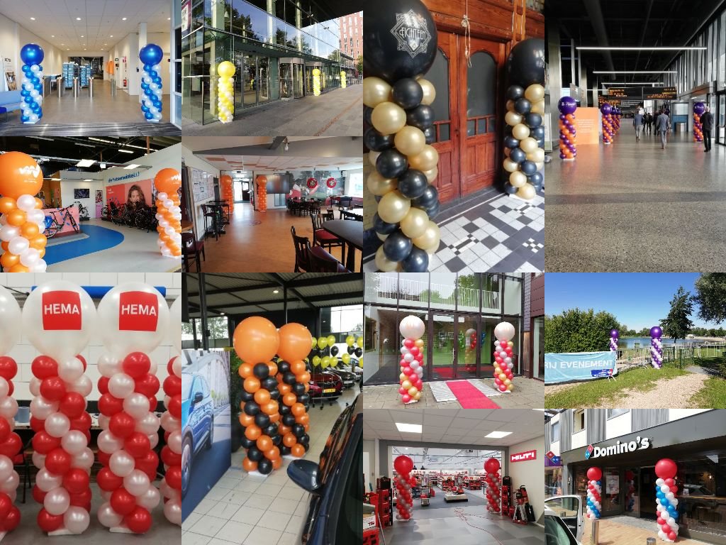 ballon pilaren voor diverse klanten van ballonnenpartners