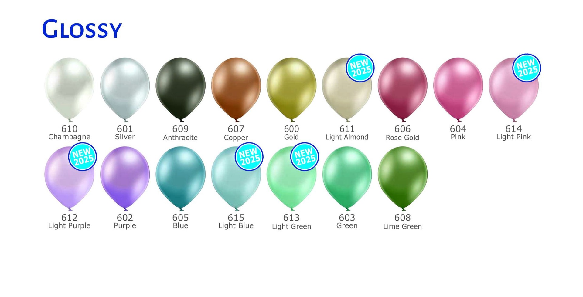 Kleurenwaaier chroom ballonnen