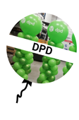 ballonnen voor DPD pakketbezorging
